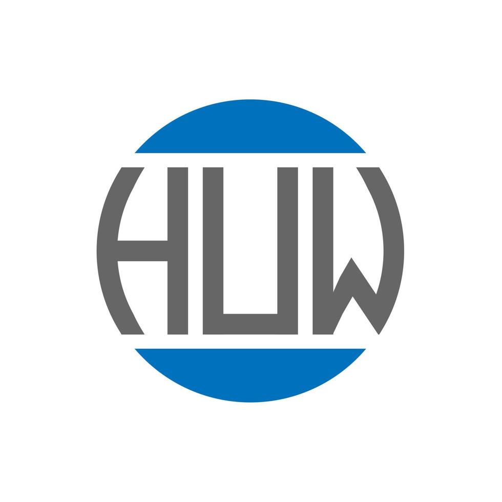 Huw-Buchstaben-Logo-Design auf weißem Hintergrund. huw kreative Initialen Kreis Logo-Konzept. huw Briefgestaltung. vektor