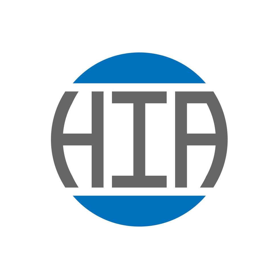 hia-Brief-Logo-Design auf weißem Hintergrund. hia creative initials circle logo-konzept. Hallo Briefgestaltung. vektor