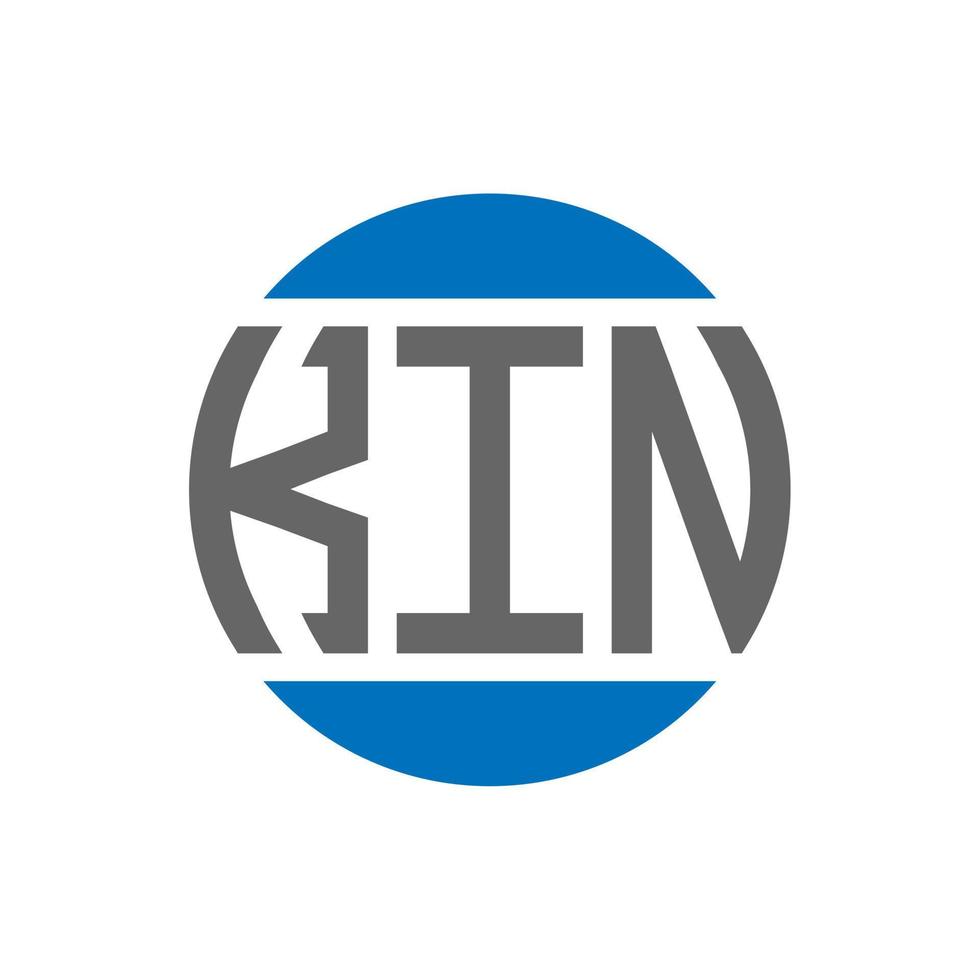 Kin-Brief-Logo-Design auf weißem Hintergrund. Kin kreative Initialen Kreis Logo-Konzept. Kin-Brief-Design. vektor