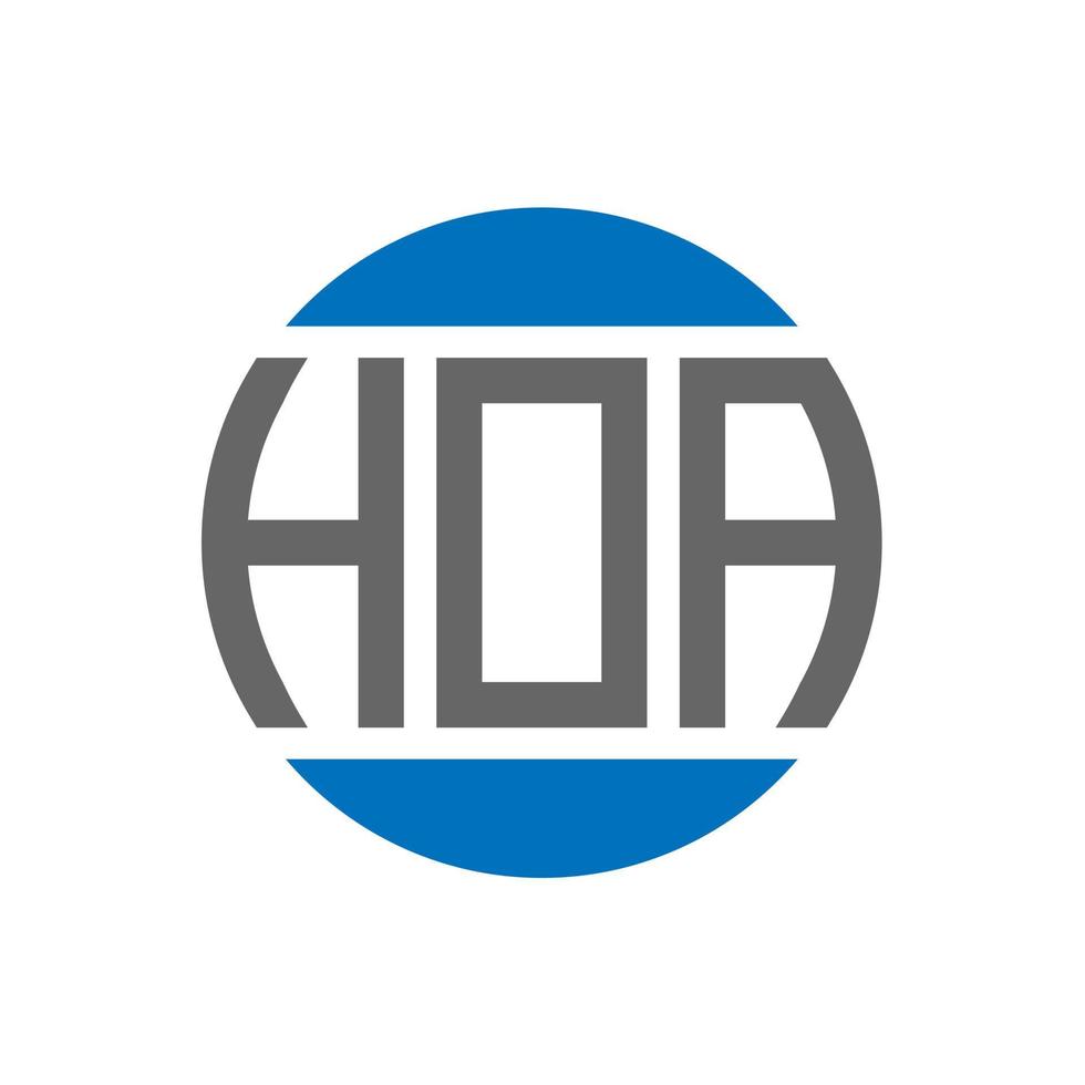 Hoa-Brief-Logo-Design auf weißem Hintergrund. hoa kreative initialen kreis logokonzept. hoa Briefgestaltung. vektor