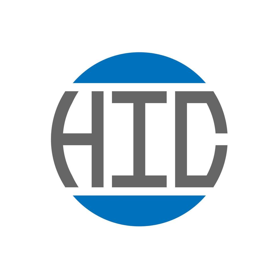 Hic-Brief-Logo-Design auf weißem Hintergrund. Hic kreative Initialen Kreis Logo-Konzept. schickes Briefdesign. vektor