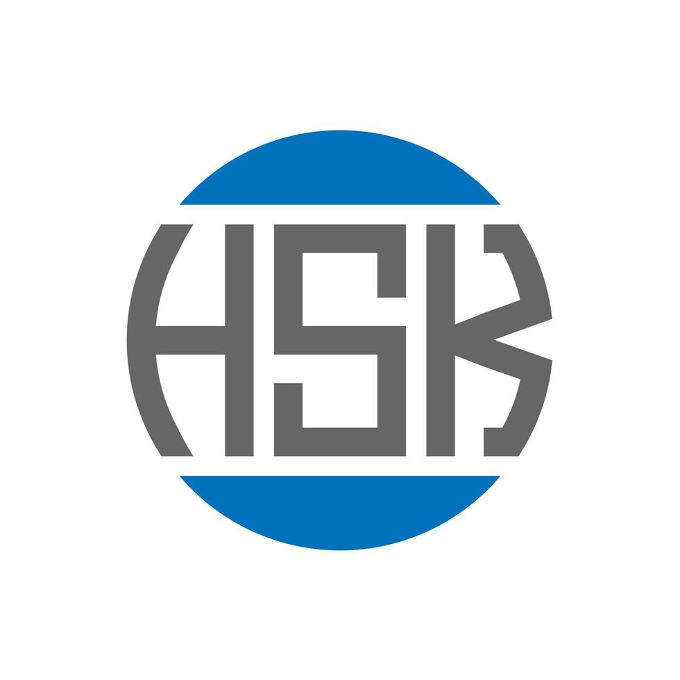 hsk-Buchstaben-Logo-Design auf weißem Hintergrund. hsk kreative Initialen Kreis-Logo-Konzept. hsk Briefgestaltung. vektor