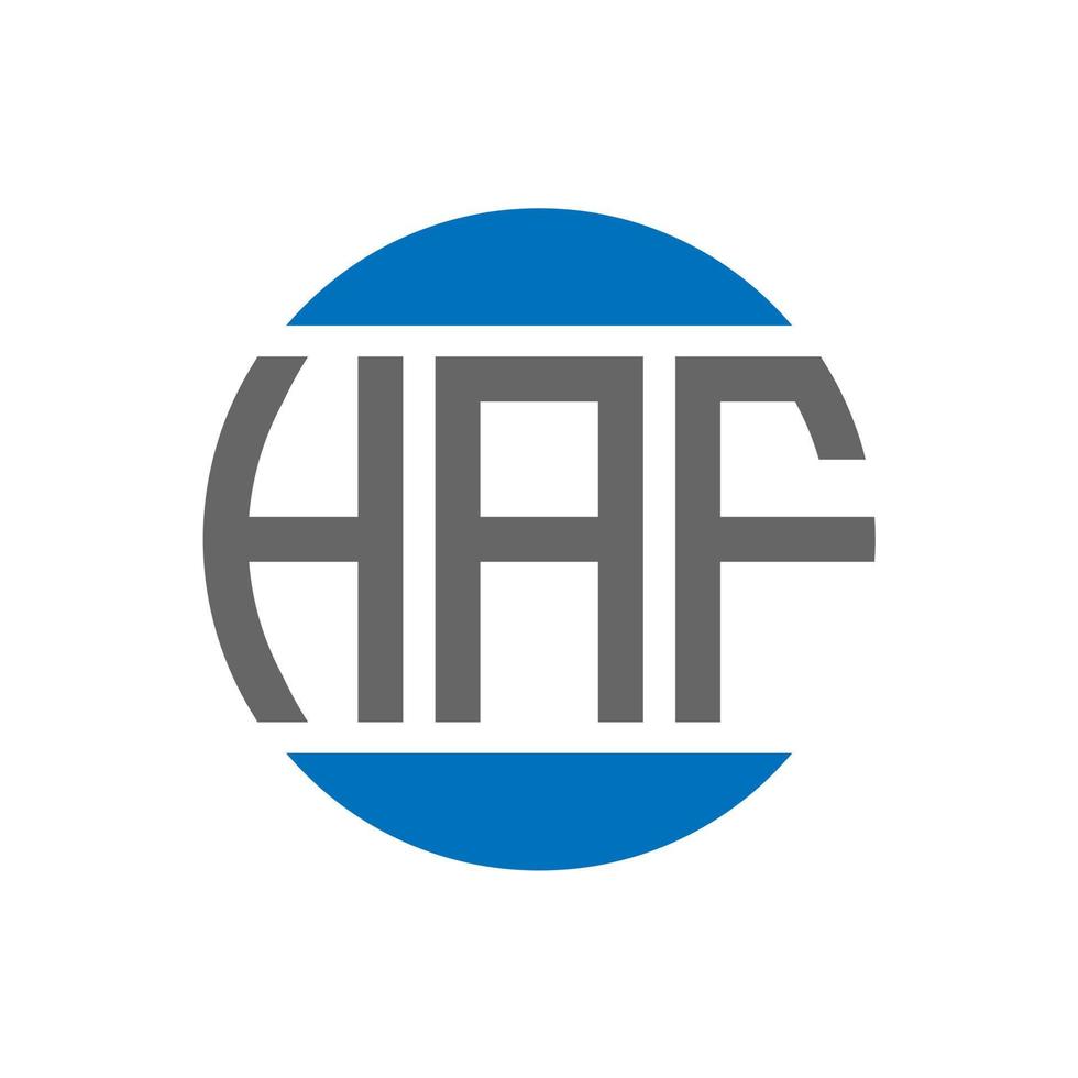 haf-Buchstaben-Logo-Design auf weißem Hintergrund. haf kreative Initialen Kreis Logo-Konzept. haf Briefgestaltung. vektor