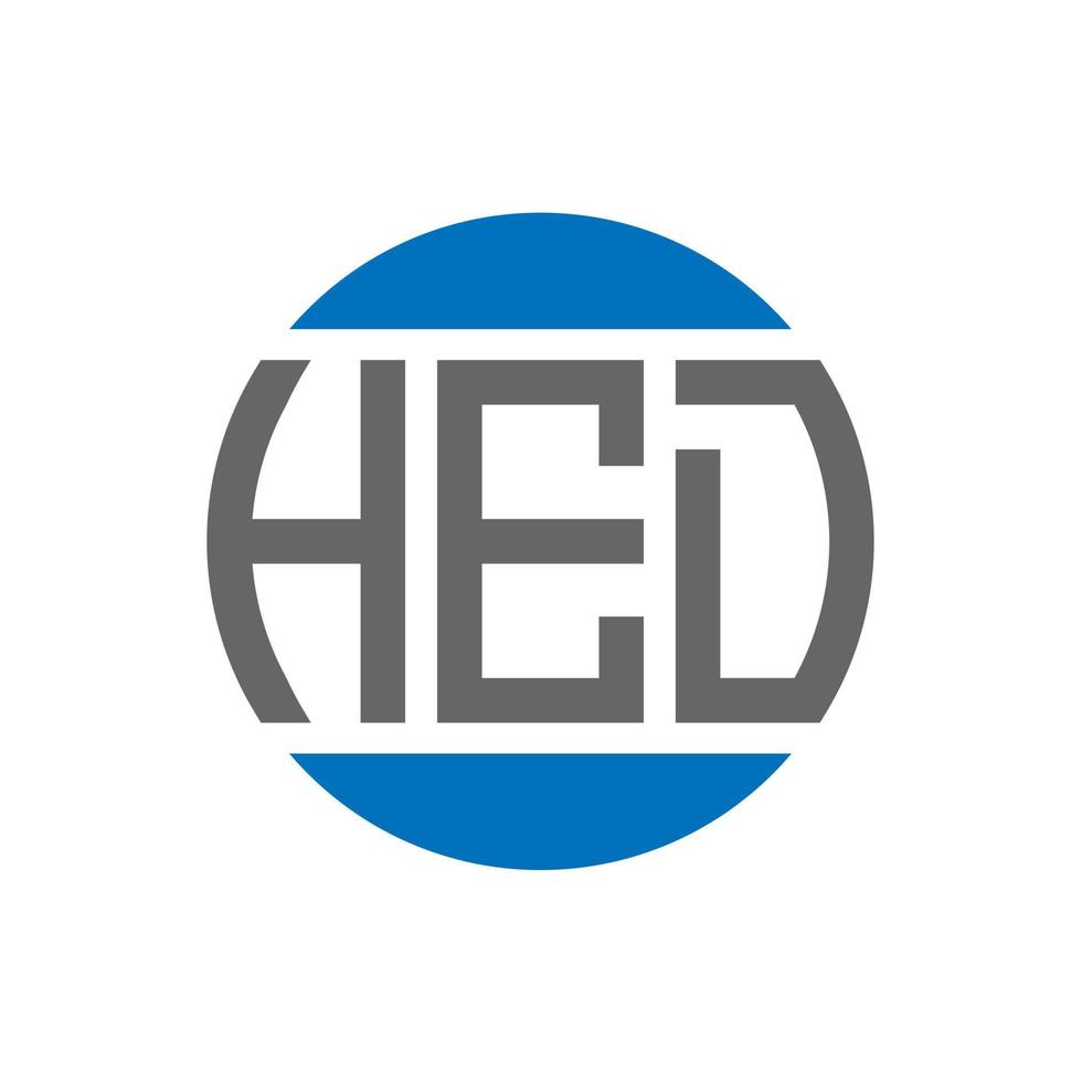 h-Buchstaben-Logo-Design auf weißem Hintergrund. hed kreative Initialen Kreis Logo-Konzept. hed Briefgestaltung. vektor