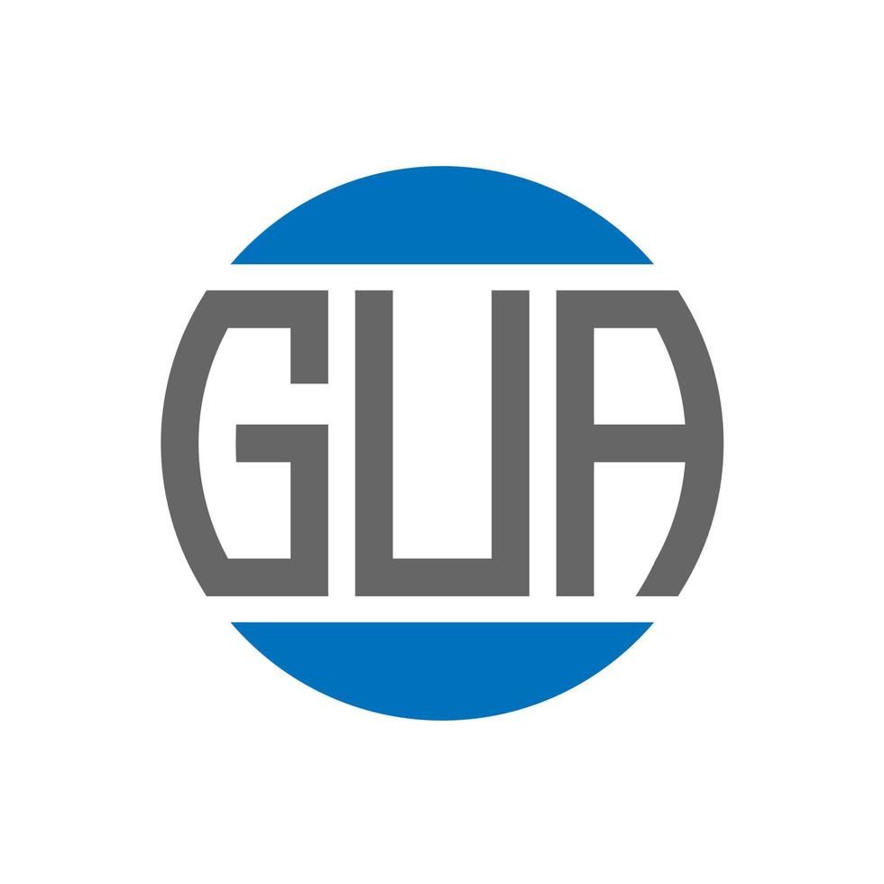 Gua-Brief-Logo-Design auf weißem Hintergrund. gua kreative initialen kreis logokonzept. Gua-Buchstaben-Design. vektor