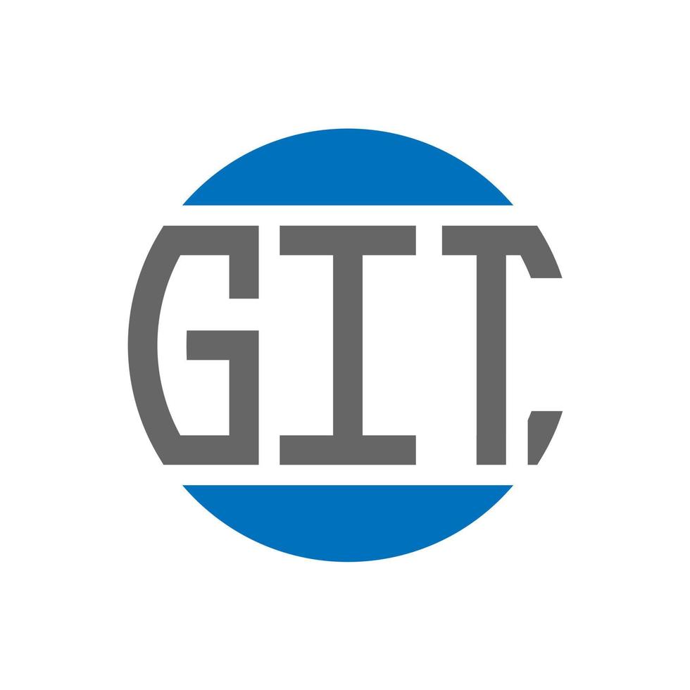 git-Buchstaben-Logo-Design auf weißem Hintergrund. git creative initials circle logo-konzept. Git Briefdesign. vektor