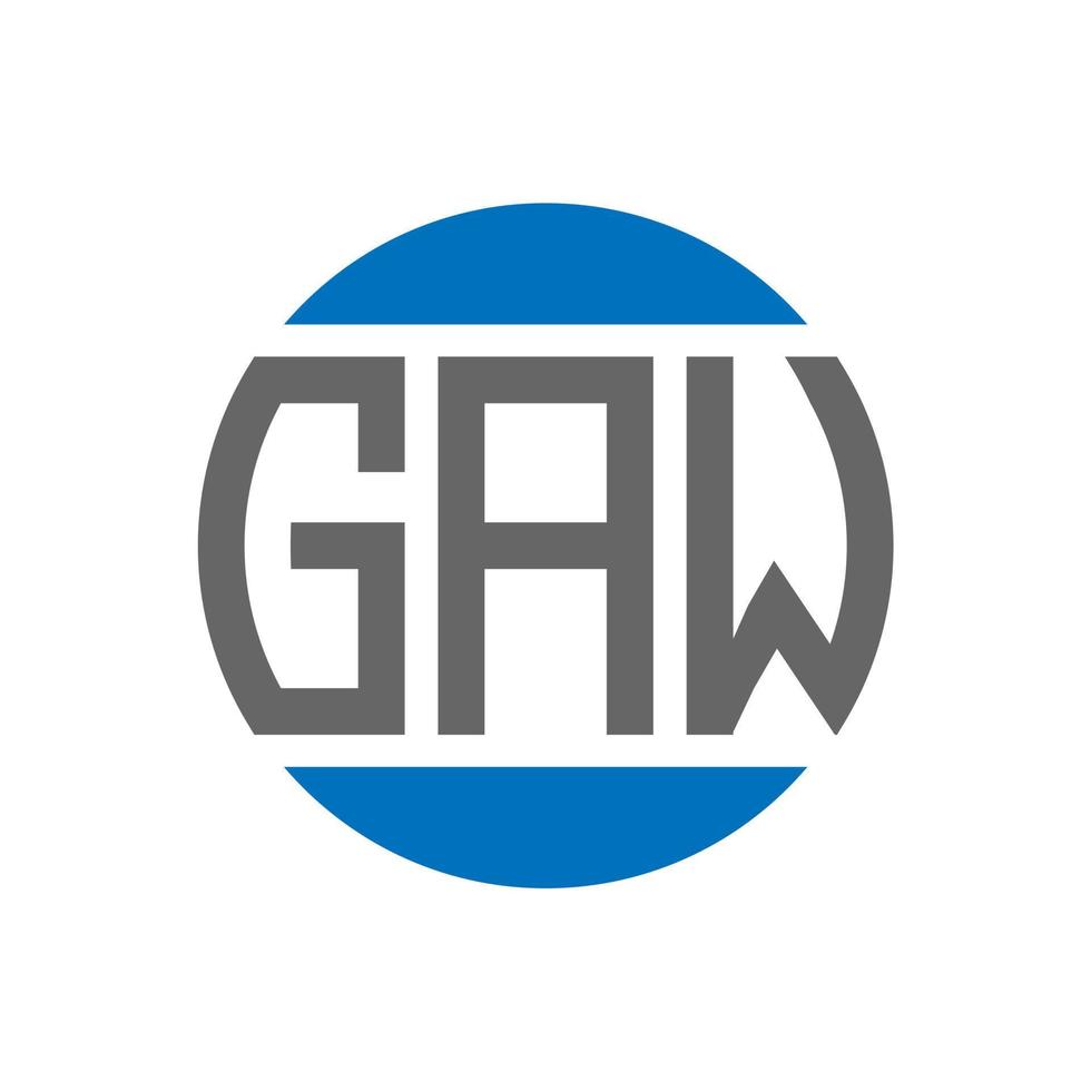 Gaw-Brief-Logo-Design auf weißem Hintergrund. Gaw kreative Initialen Kreis Logo-Konzept. gaw Briefdesign. vektor