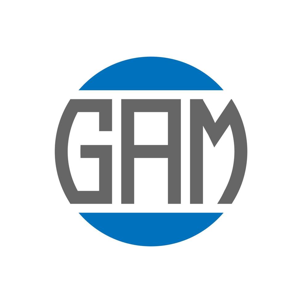 gam-Brief-Logo-Design auf weißem Hintergrund. gam kreative initialen kreis logokonzept. gam Briefdesign. vektor