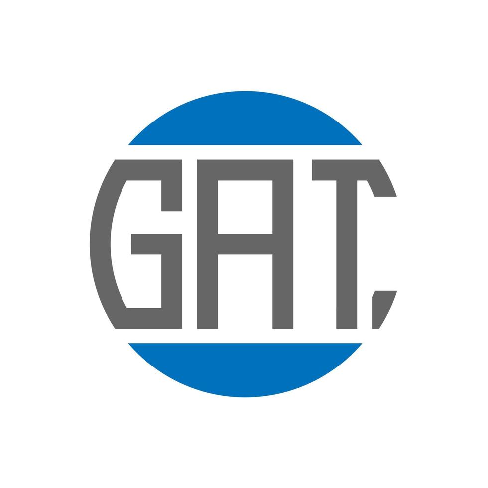 gat-brief-logo-design auf weißem hintergrund. gat kreative initialen kreis logo-konzept. gat Briefgestaltung. vektor