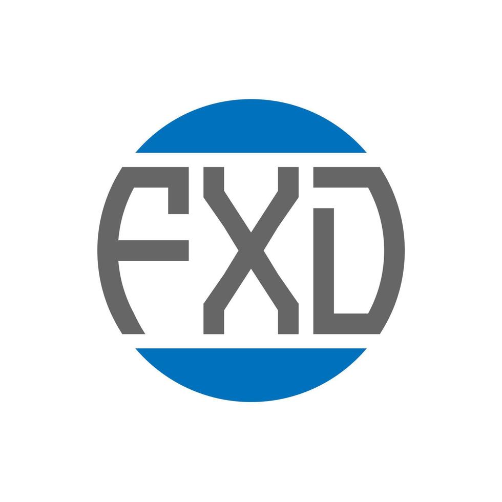 fxd-Brief-Logo-Design auf weißem Hintergrund. fxd kreative Initialen Kreis Logo-Konzept. fxd Briefdesign. vektor