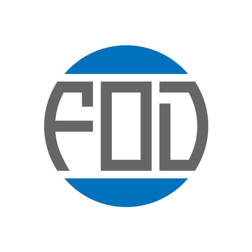 fod-Buchstaben-Logo-Design auf weißem Hintergrund. fod kreative Initialen Kreis Logo-Konzept. fod-Brief-Design. vektor