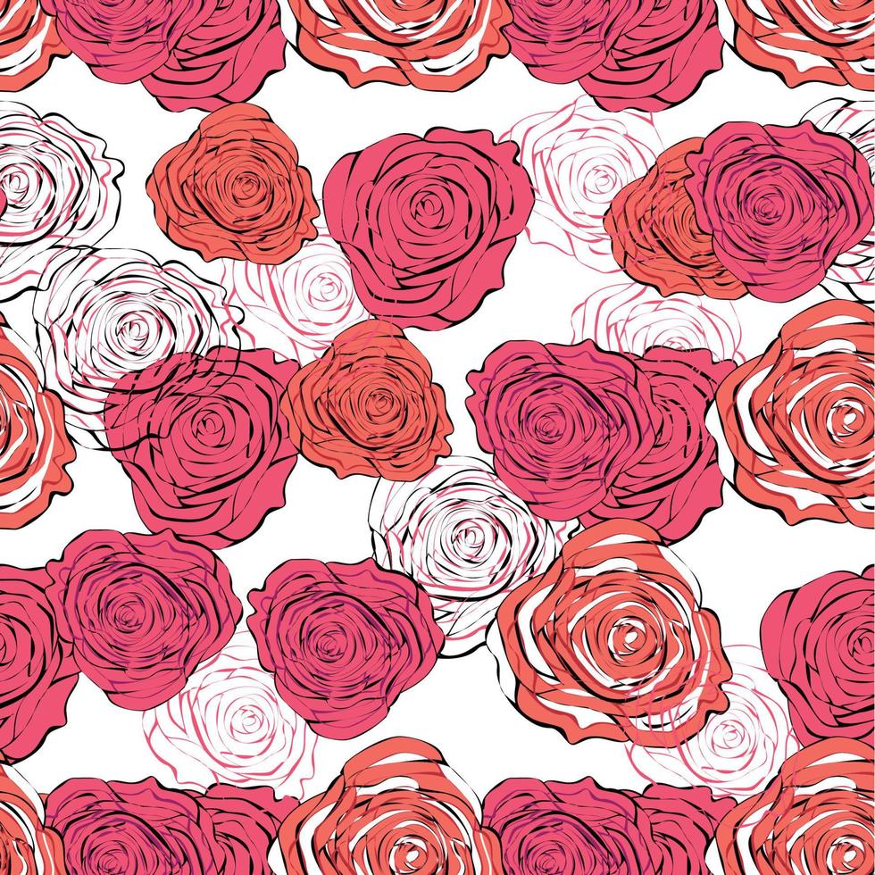 elegant sömlös mönster med skön rosa ro för din design vektor