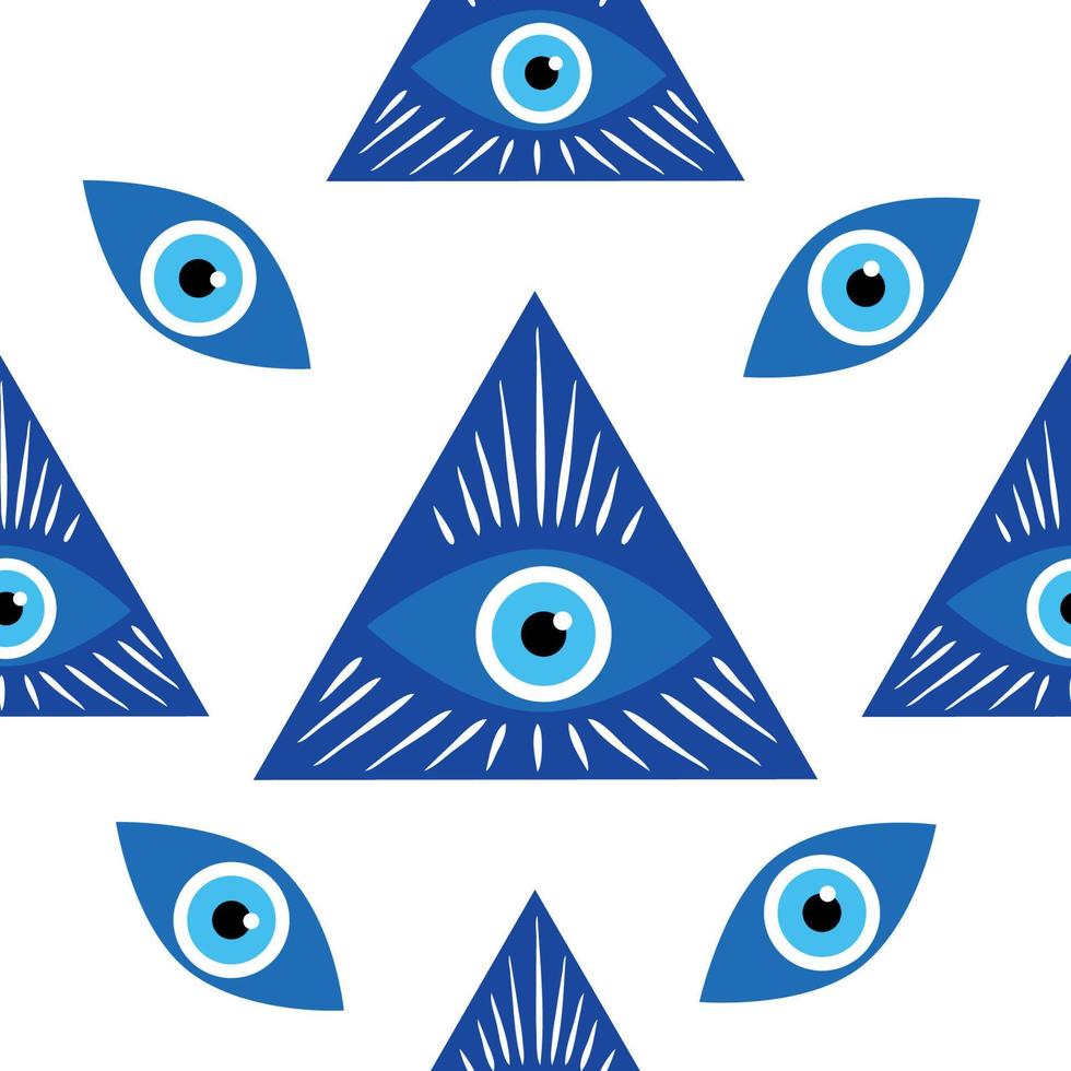 mandala griechisches böses auge symbol des schutzes, blau türkisch vektor