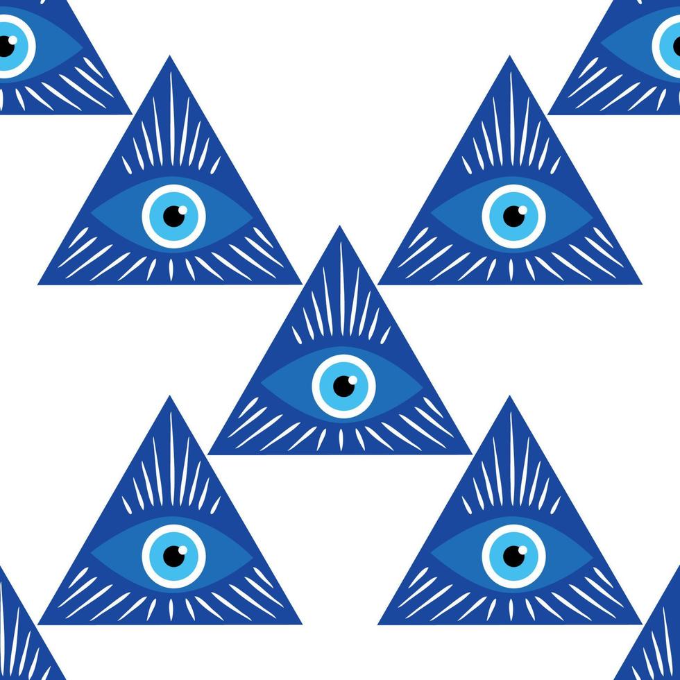mandala grekisk ondska öga symbol av skydd, blå turkiska vektor