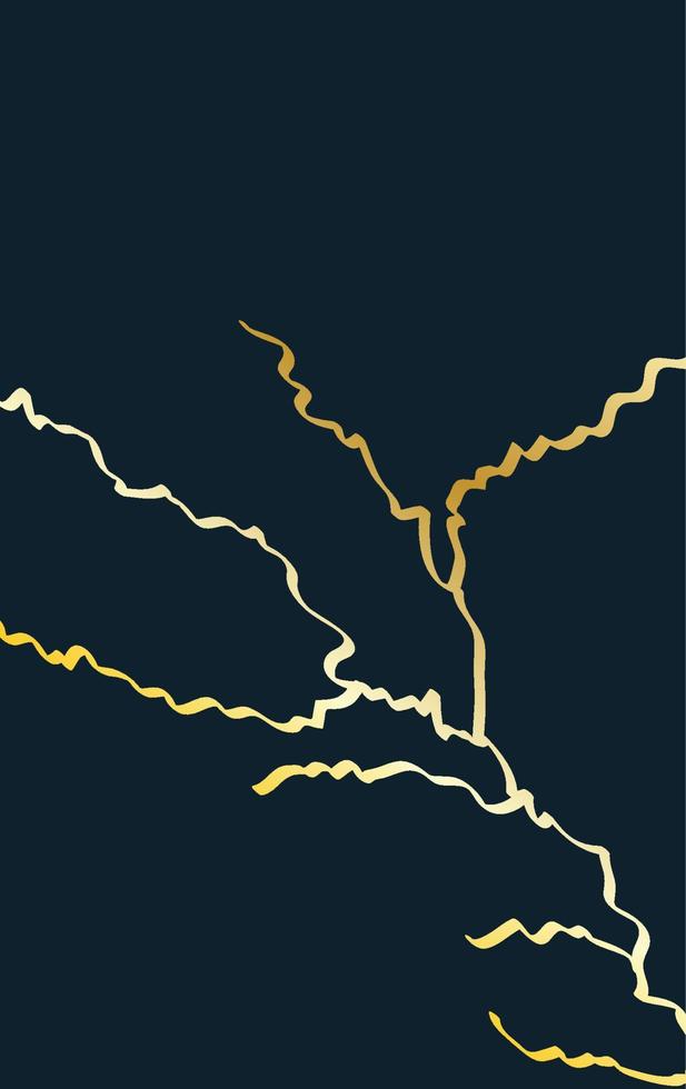 guld kintsugi omslag design vektor. lyx gyllene marmor textur. spricka och bruten jord mönster för vägg konst, Hem dekoration, skriva ut och tapet. vektor