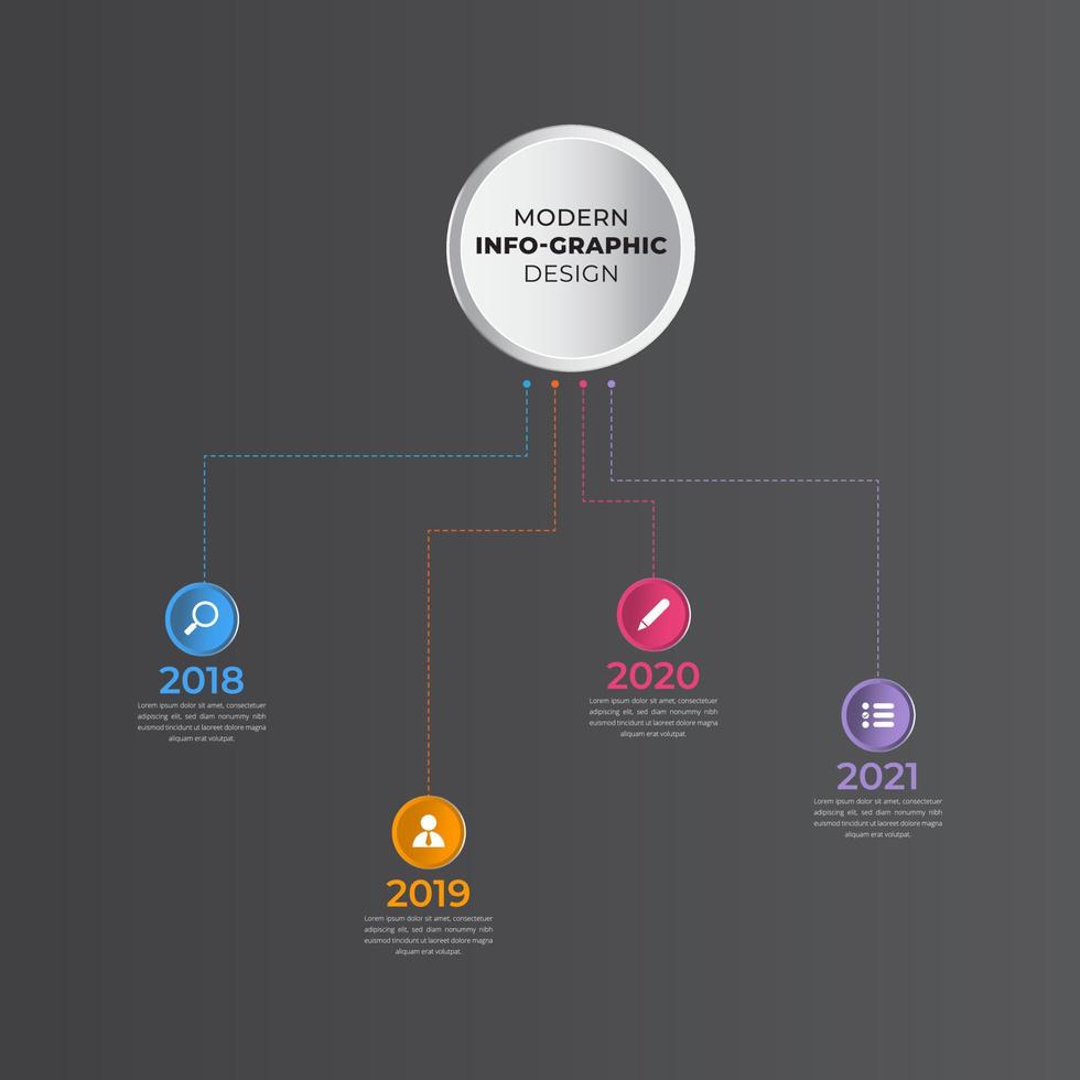 Infografik-Präsentationsbanner, Design von Flussdiagrammschritten vektor