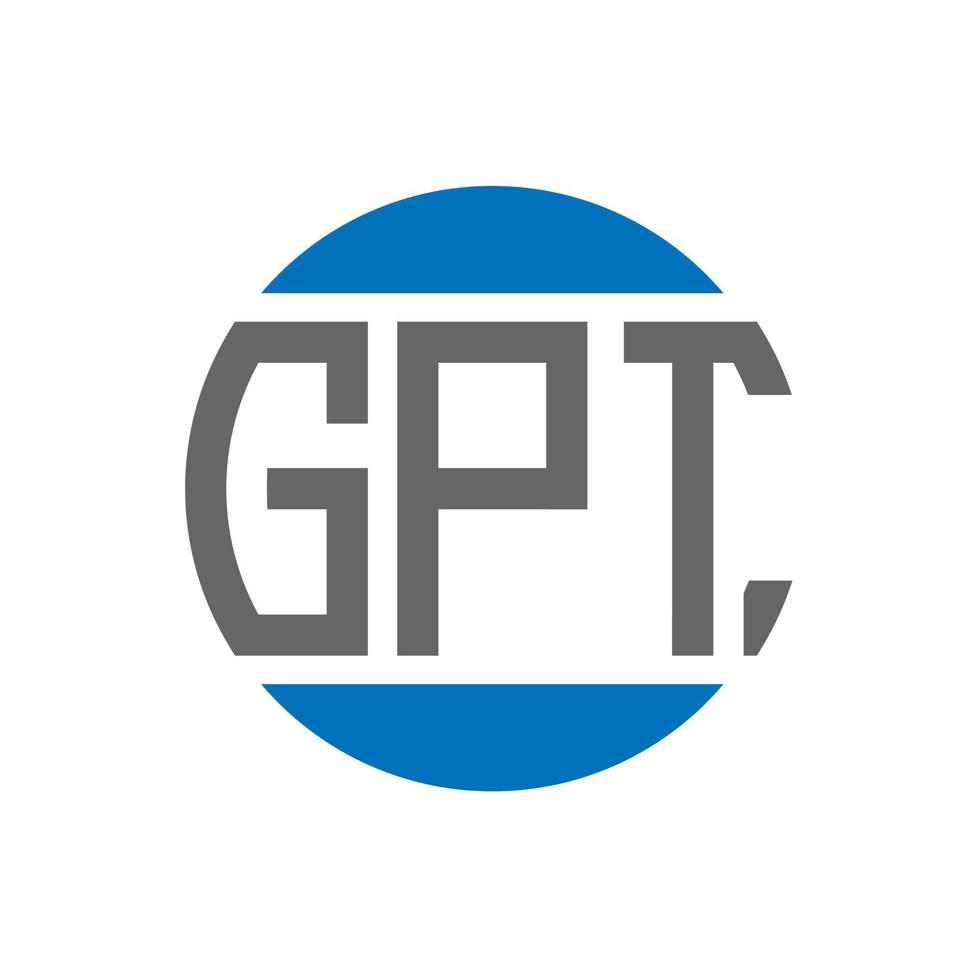 GPT-Brief-Logo-Design auf weißem Hintergrund. gpt kreative initialen kreis logo-konzept. GPT-Briefgestaltung. vektor