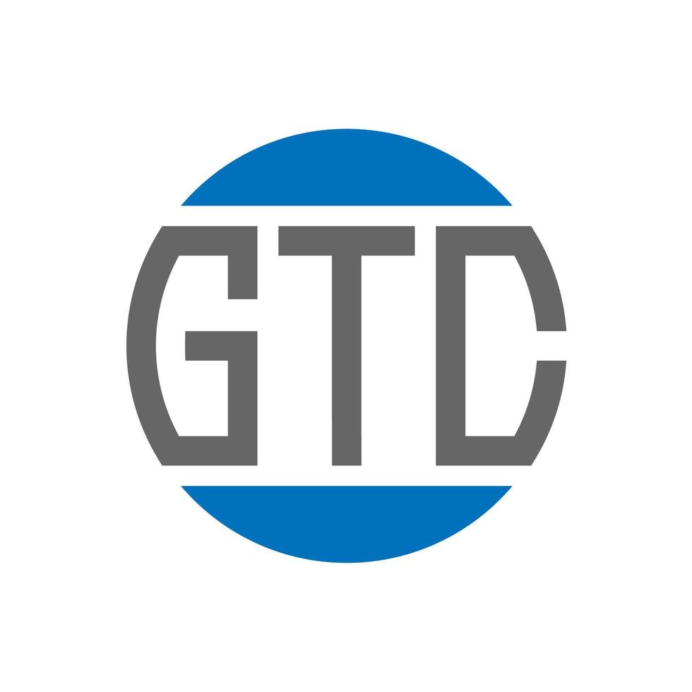 GTC-Brief-Logo-Design auf weißem Hintergrund. gtc creative initials circle logo-konzept. agb briefgestaltung. vektor