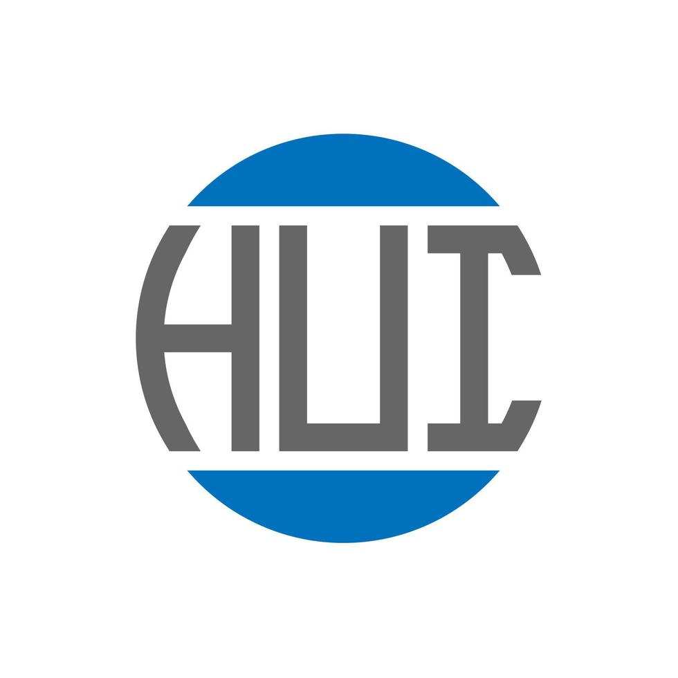 hui-Buchstaben-Logo-Design auf weißem Hintergrund. hui kreative Initialen Kreis Logo-Konzept. hui Briefgestaltung. vektor