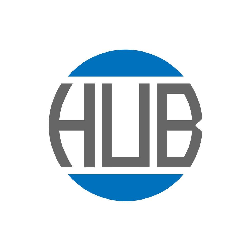 Hub-Brief-Logo-Design auf weißem Hintergrund. Hub kreative Initialen Kreis Logo-Konzept. Hub-Buchstaben-Design. vektor