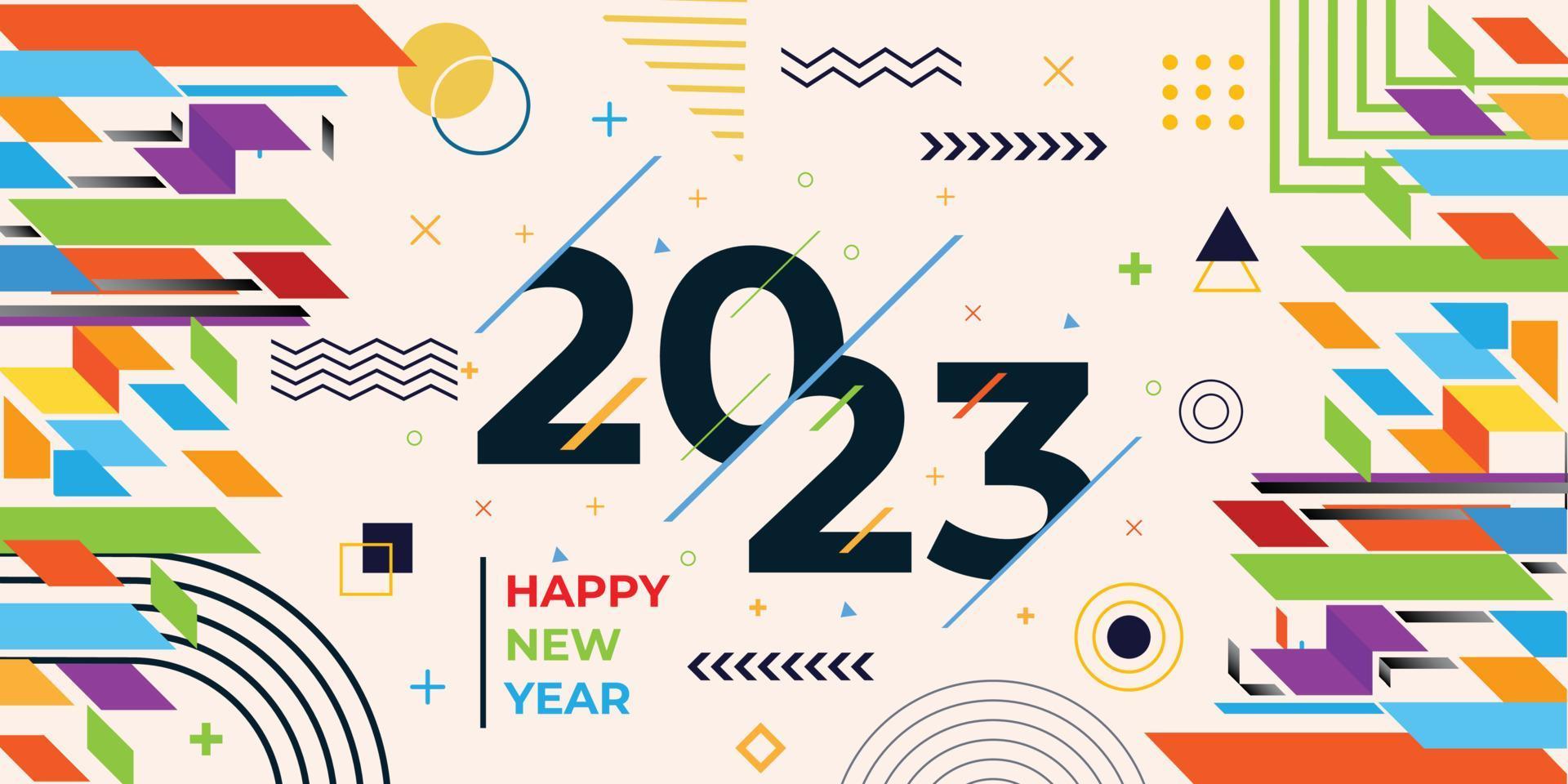 neues Jahr 2023 abstraktes kreatives Hintergrunddesign. vektor