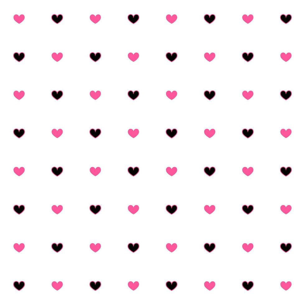 sömlös kärlek hjärta design vektor bakgrund. svart rosa hjärta sömlös mönster på hjärtans dag. de sömlös textur med hjort.