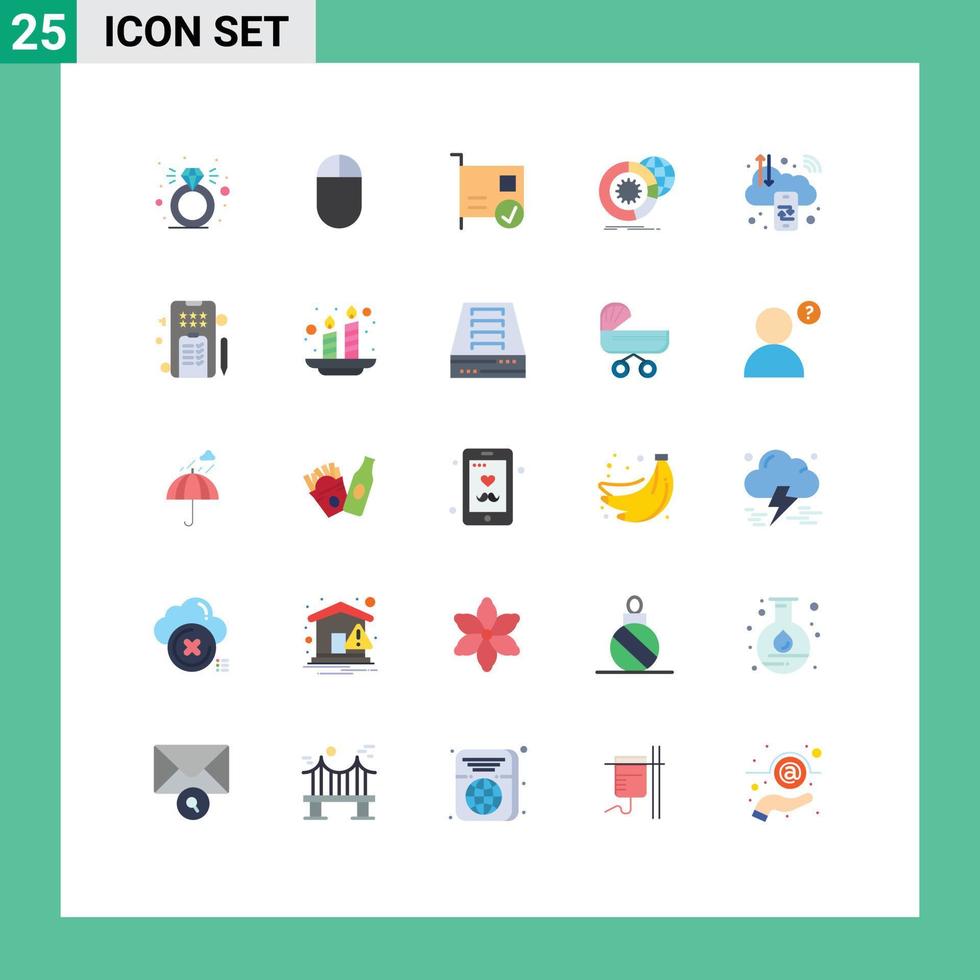 25 universell platt färger uppsättning för webb och mobil tillämpningar datoranvändning företag enheter tjänster analys redigerbar vektor design element
