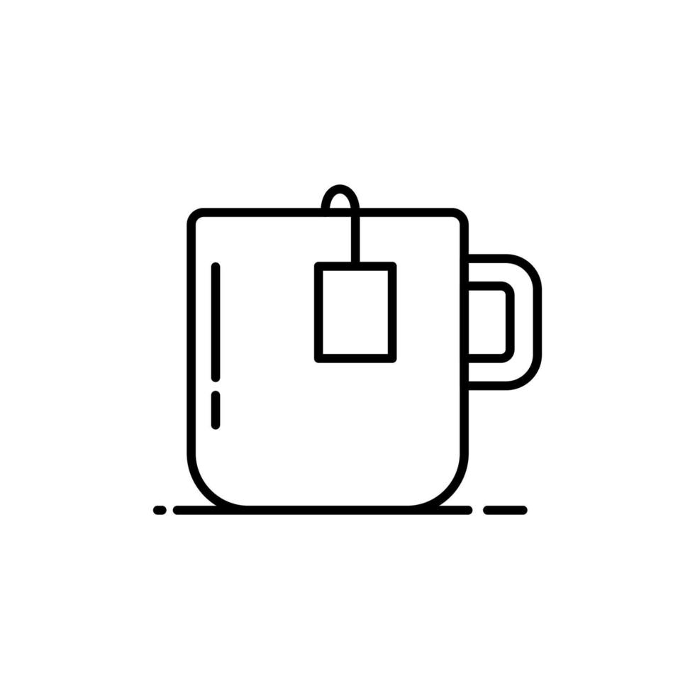 Umrissvektor-Teetassensymbol isoliert auf weißem Hintergrund. vektor