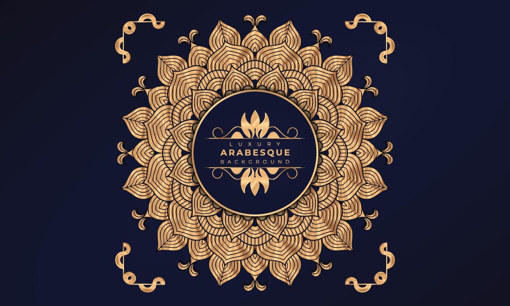 lyxig mandala bakgrundsdesign med gyllene arabeskmönster arabisk islamisk östlig stil. dekorativ mandala design för tryck, affisch, omslag, broschyr, flygblad, banner. vektor