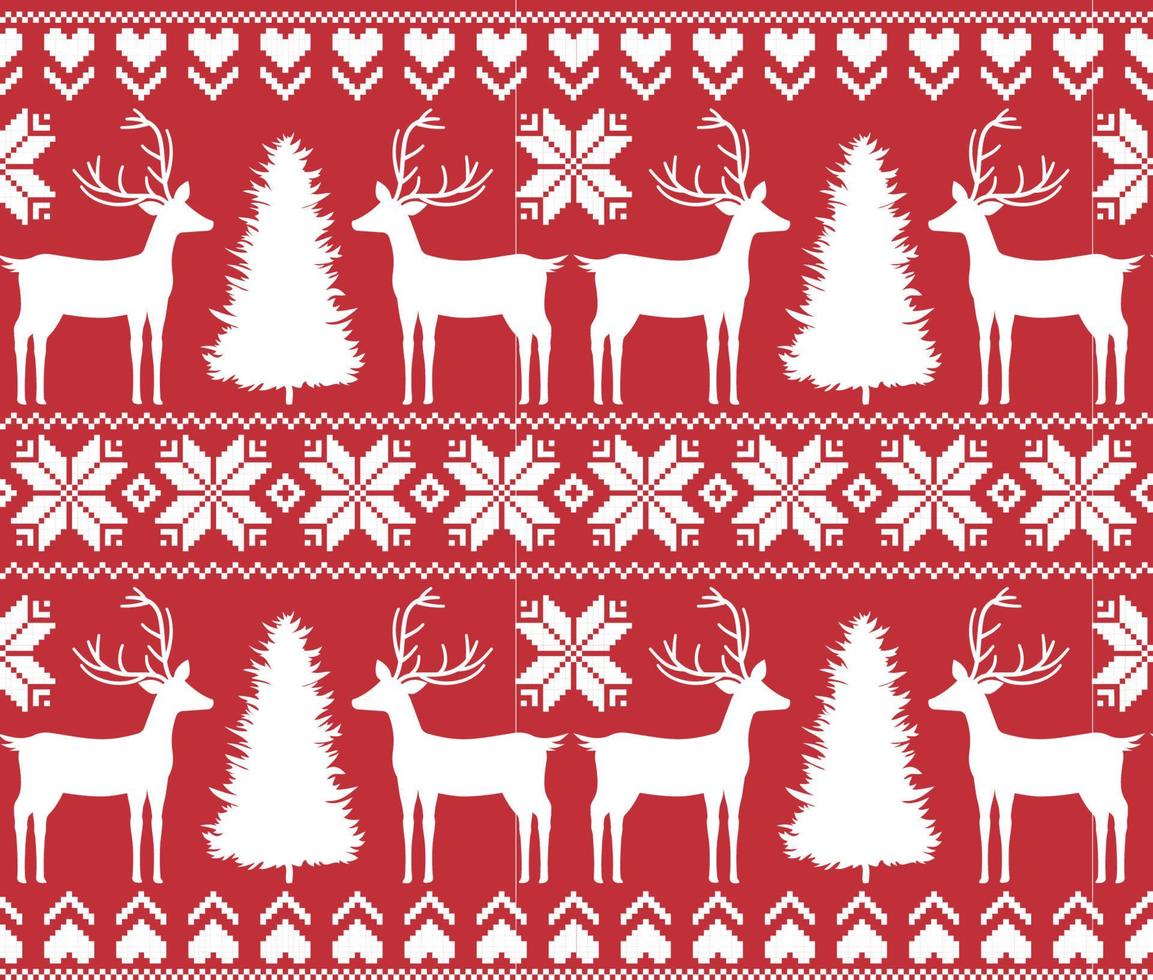 gestrickt, pixelweihnachts- und neujahrsmuster. Wollstrickpullover-Design. Tapete Packpapier Textildruck. Folge 10 vektor