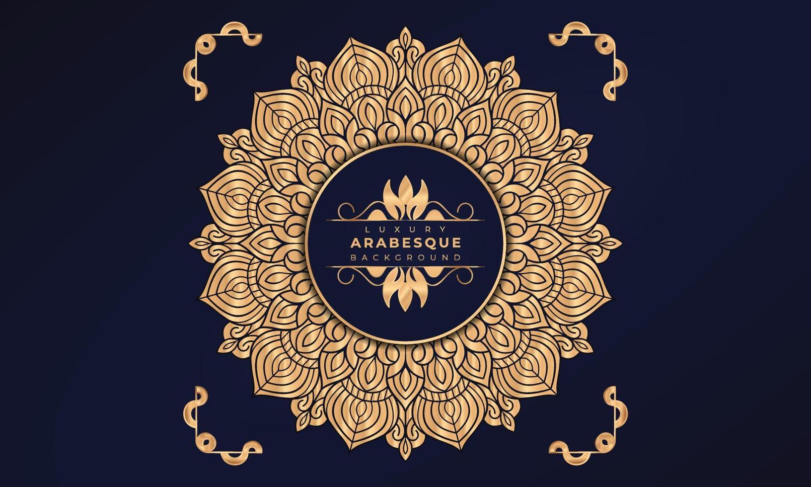 lyxig mandala bakgrundsdesign med gyllene arabeskmönster arabisk islamisk östlig stil. dekorativ mandala design för tryck, affisch, omslag, broschyr, flygblad, banner. vektor