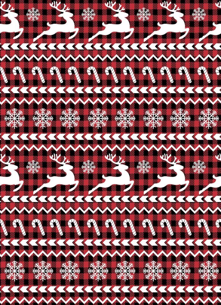buffel pläd jul klingande klockorna på de bakgrund av de musik sida. festlig sömlös mönster. vektor illustration.