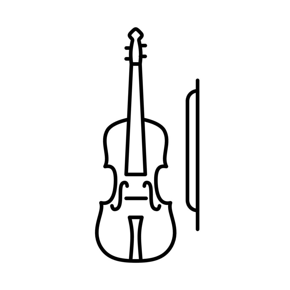 Violine-Symbol. einfaches Umrissgeigen-Vektorsymbol. auf weißem Hintergrund. vektor