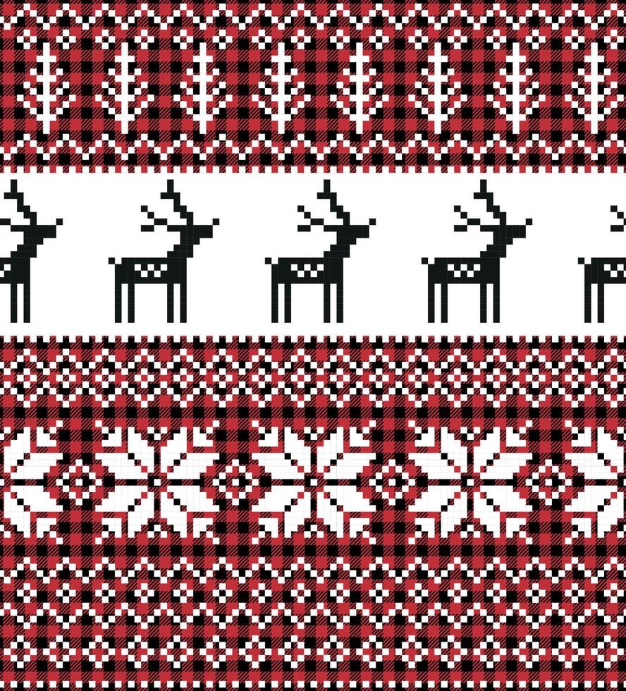 weihnachts- und neujahrsmuster bei buffalo plaid. festlicher hintergrund für design und druck vektor