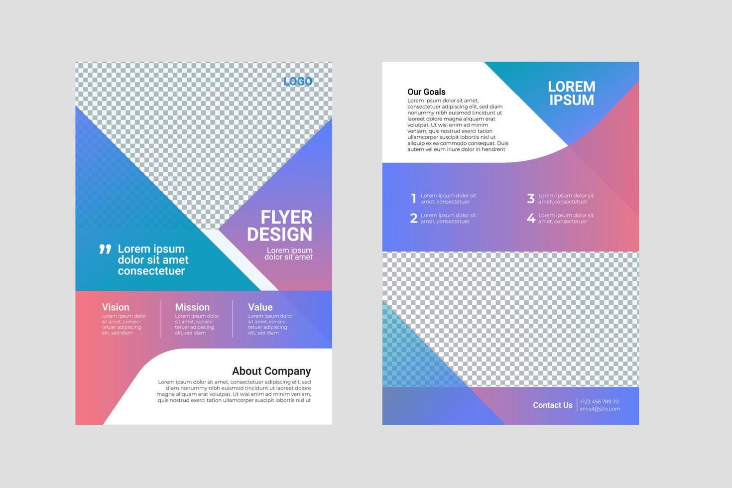 Business-Flyer-Designvorlage mit geometrischem Flüssigkeitsverlauf vektor