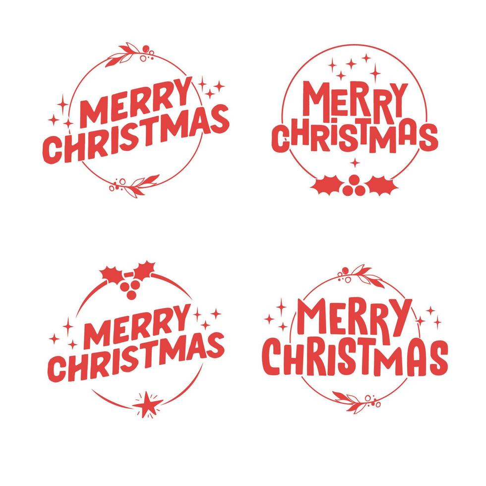 frohe weihnachten schriftzug design. weihnachtsferien dekoration abzeichen. vektor