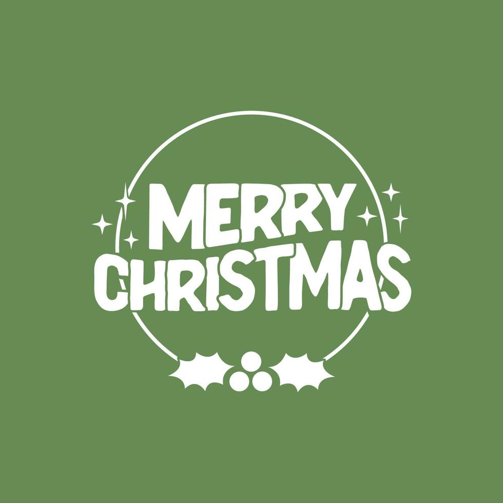 frohe weihnachten schriftzug. dekoratives Feiertagsabzeichen. weihnachtsfeierdesign für karte oder banner. vektor