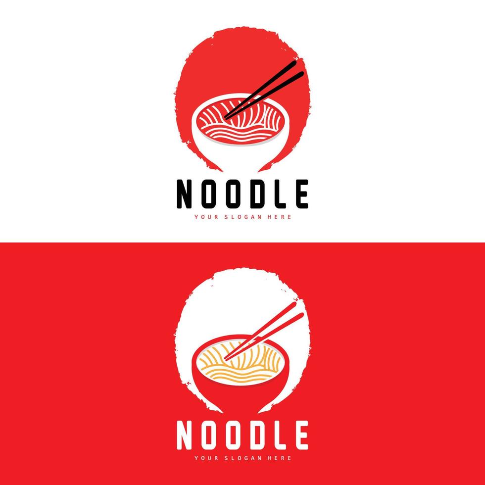 Nudel-Logo, Ramen-Vektor, chinesisches Essen, Markendesign von Fast-Food-Restaurants, Produktmarke, Café, Firmenlogo vektor