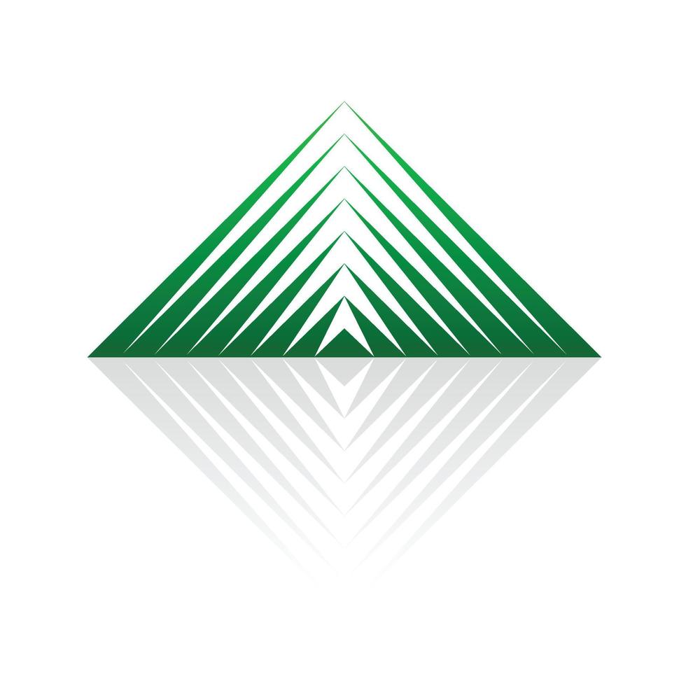 grön pyramid logotyp vektor