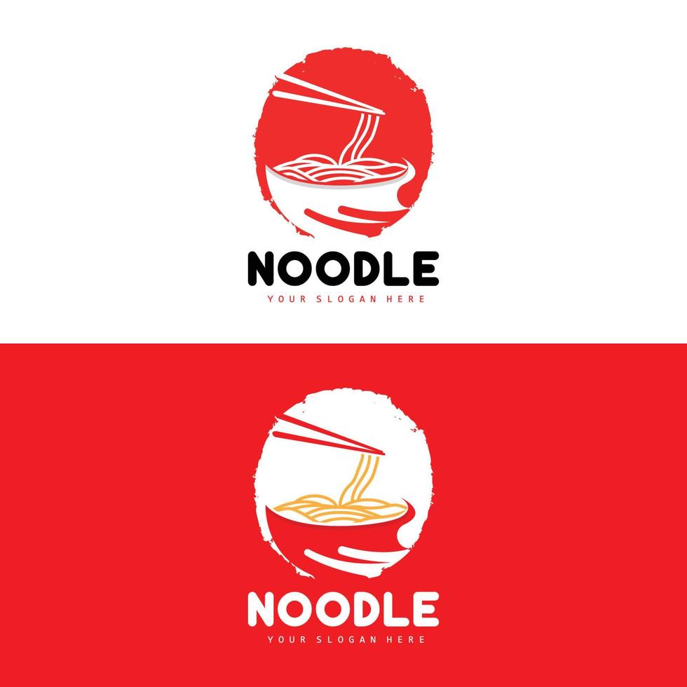Nudel-Logo, Ramen-Vektor, chinesisches Essen, Markendesign von Fast-Food-Restaurants, Produktmarke, Café, Firmenlogo vektor