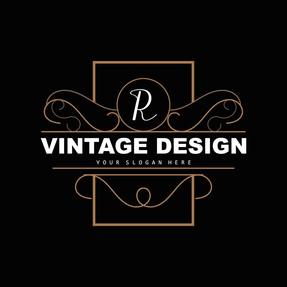 Retro-Vintage-Design, luxuriöses minimalistisches Vektor-Ornament-Logo, mit Mandala- und Batik-Stil, Produktmarkenillustration, Einladung, Banner, Mode vektor