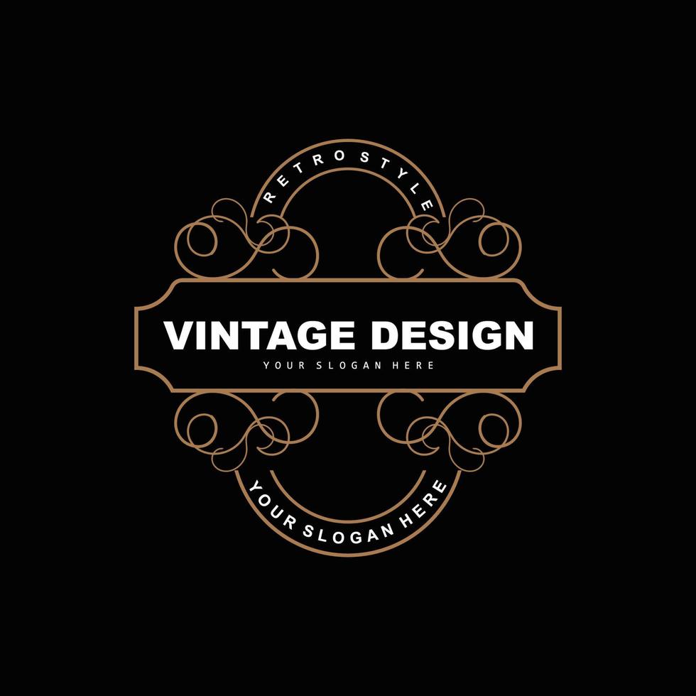 Retro-Vintage-Design, luxuriöses minimalistisches Vektor-Ornament-Logo, mit Mandala- und Batik-Stil, Produktmarkenillustration, Einladung, Banner, Mode vektor