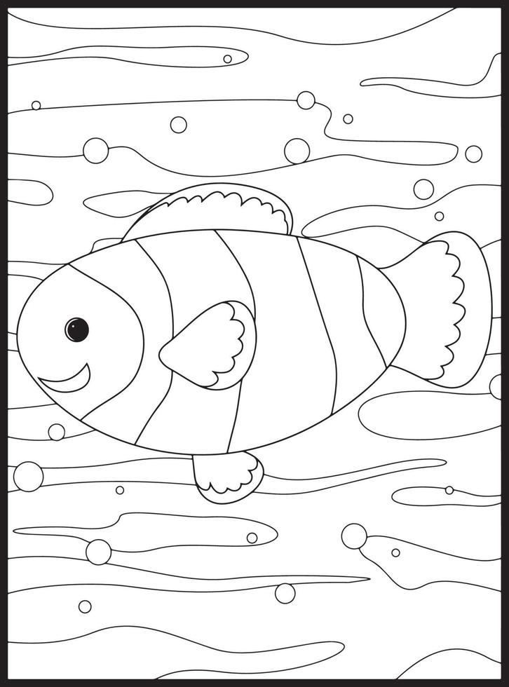 havsdjur målarbok vektor