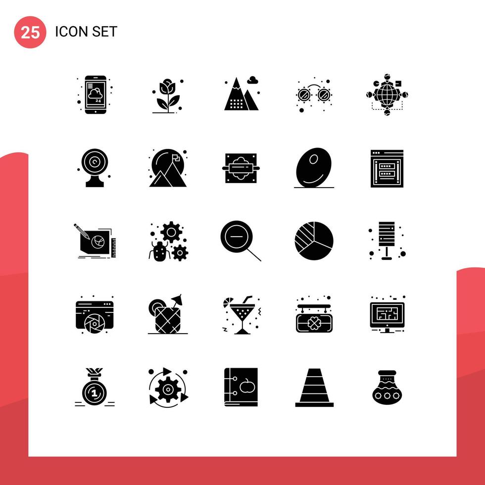 25 kreative Symbole moderne Zeichen und Symbole der Unterrichtsfeier Aktivitäten Gläser Natur editierbare Vektordesign-Elemente vektor