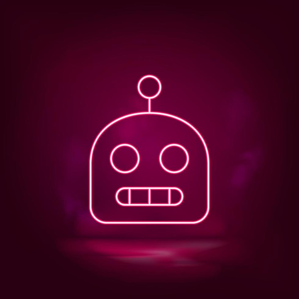 robot neon ikon - vektor. artificiell intelligens vektor