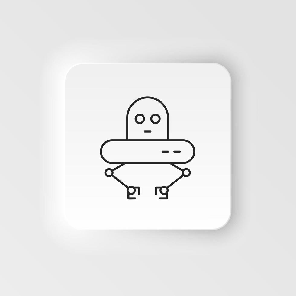 robot, UFO ikon - vektor. artificiell intelligens neumorf stil vektor ikon på vit bakgrund