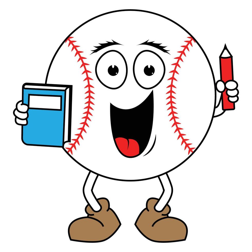 niedliche Baseballball-Cartoongraphik vektor