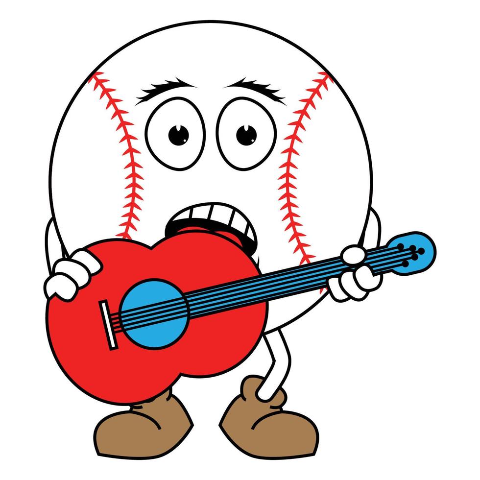 niedliche Baseballball-Cartoongraphik vektor