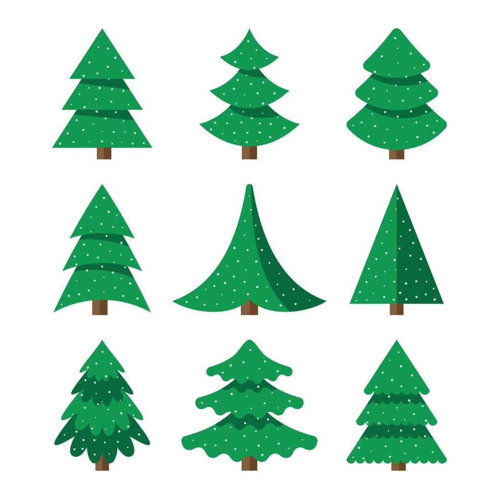 set baum frohe weihnachten symbol isoliert vektor esp 10