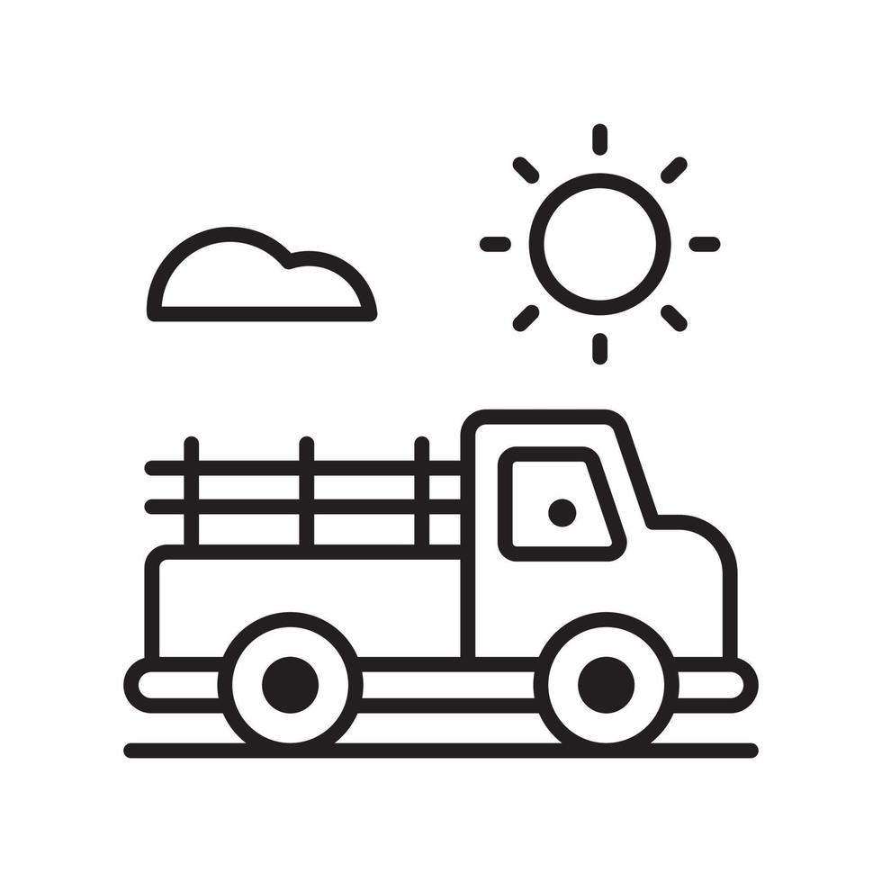 Pickup-Truck-Vektor-Gliederung-Icon-Stil-Illustration. eps 10-Datei vektor